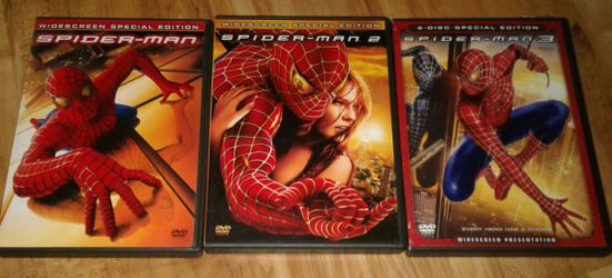 SPIDER-MAN - SPIDER-MAN 2 & SPIDER - MAN 3 D.V.D MOVIES