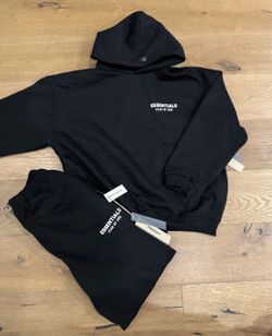 Fear of God Essentials Black Hoodie & Sweatpants Set