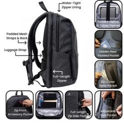 Boost Pack Smart Bag, travel backpack integrated power AC ports, 4 USB ports