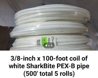 3/8-inch x 100-foot coil of white SharkBite PEX-B pipe