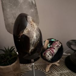 One Of A Kind Amethyst  Geode Egg (with Custom Stand) 