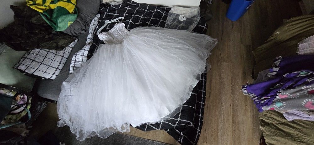 Wedding Dress/ Head Piece/ Vale
