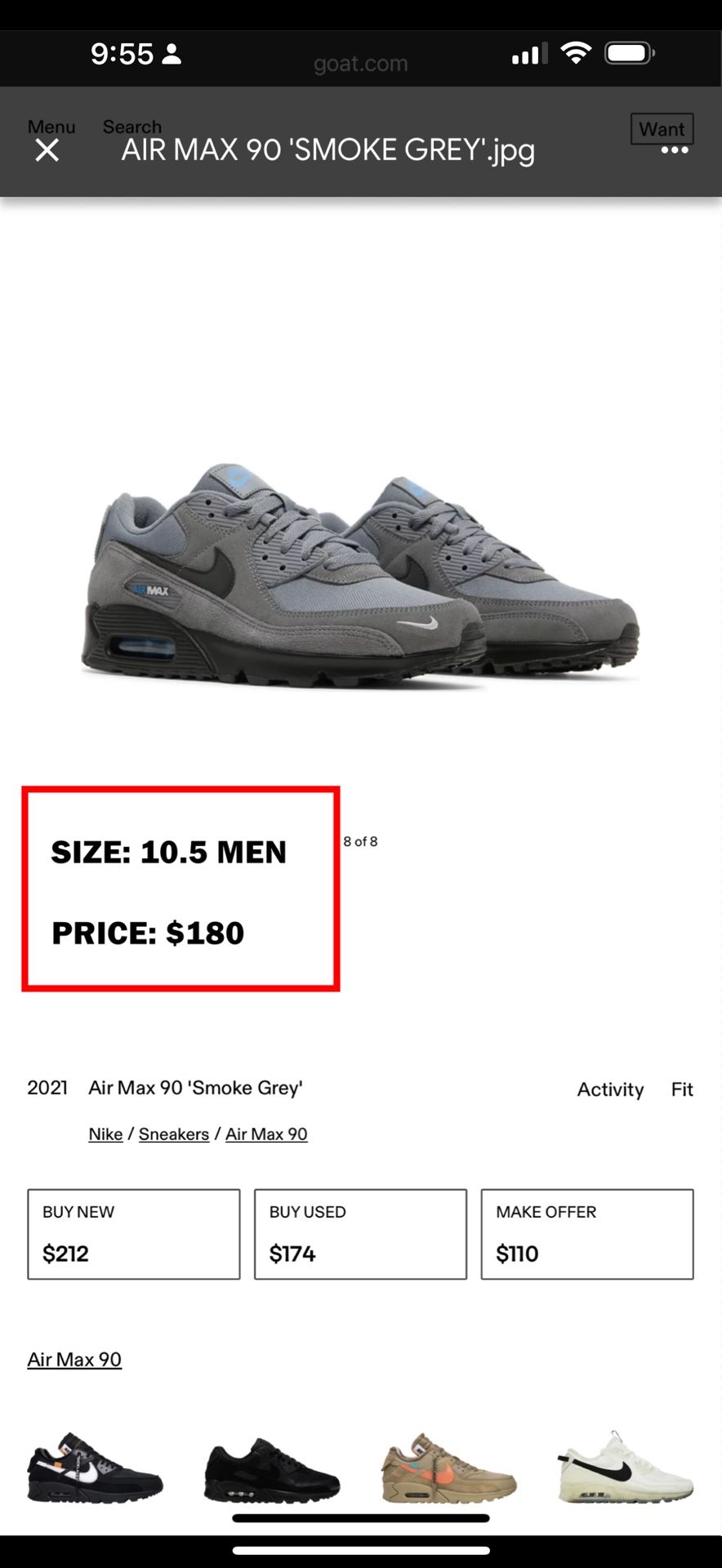 Nike Air Max 90 ‘Smoke Grey’ (2021)