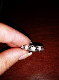 Pretty created opal ring size 10 one stone has an occlusion silver filled