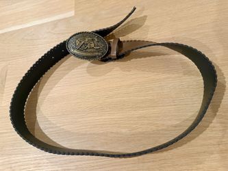 Women’s brown leather belt.