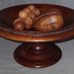 Vintage Fruit Bowl With Treen