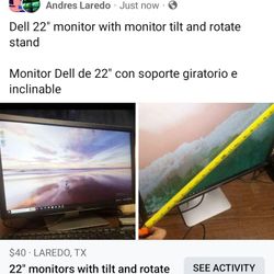 22" Monitors With Tilt And Rotate Stands