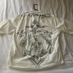 VINTAGE Christian Audigier Don Ed Hardy mens dress shirt