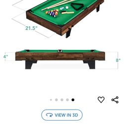 Kids Small POOL Table With 2 Sticks And Rack Complete All Balls