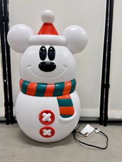 Disney Mickey Mouse Snowman Christmas Light Up Blow Mold NEW