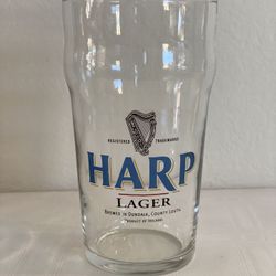 Vintage Harp Lager Beer Glass Brewed In Dendalk County Louth 18 oz.