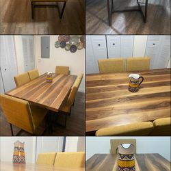 6’ x 3’.4 Wooden Dining Table with Chairs