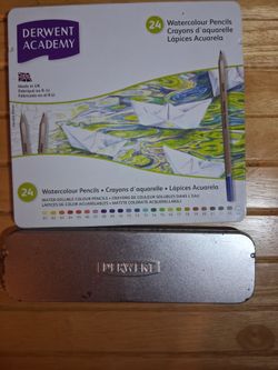 Derwent Academy 24-Count Watercolor Pencil Set, a set of Derwent Charcoal Pencils