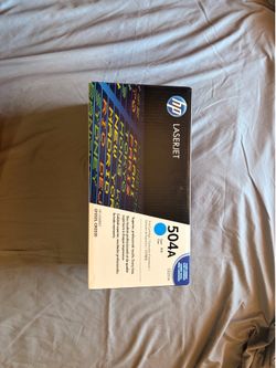 UNOPENED HP LASERJET 504A CYAN COLOR PRINT CARTRIDGE