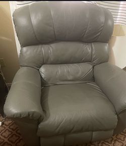 Gray Leather Recliner Chair