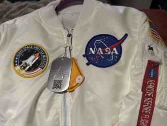 White NASA Bomber Jacket Alpha Industries
