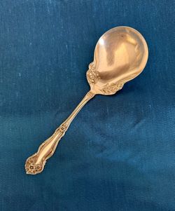 Antique WM Rogers & Son AA Silver Plated Ornate Orange Blossom Serving Spoon 9.0"  Silver-plated Ornate Intricate floral pattern - Orange Blossom Beau