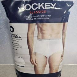 Jockey Classics 5 Full Rise Cotton White Briefs Size 36 with Staycool Technology