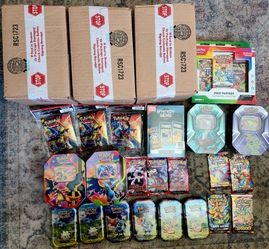 New Sealed Pokemon Booster Packs Tins Boxes Lot