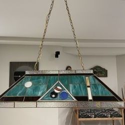 Vintage Pool Table Living Room Stained Glass Lamp Billiard Tiffany-style light