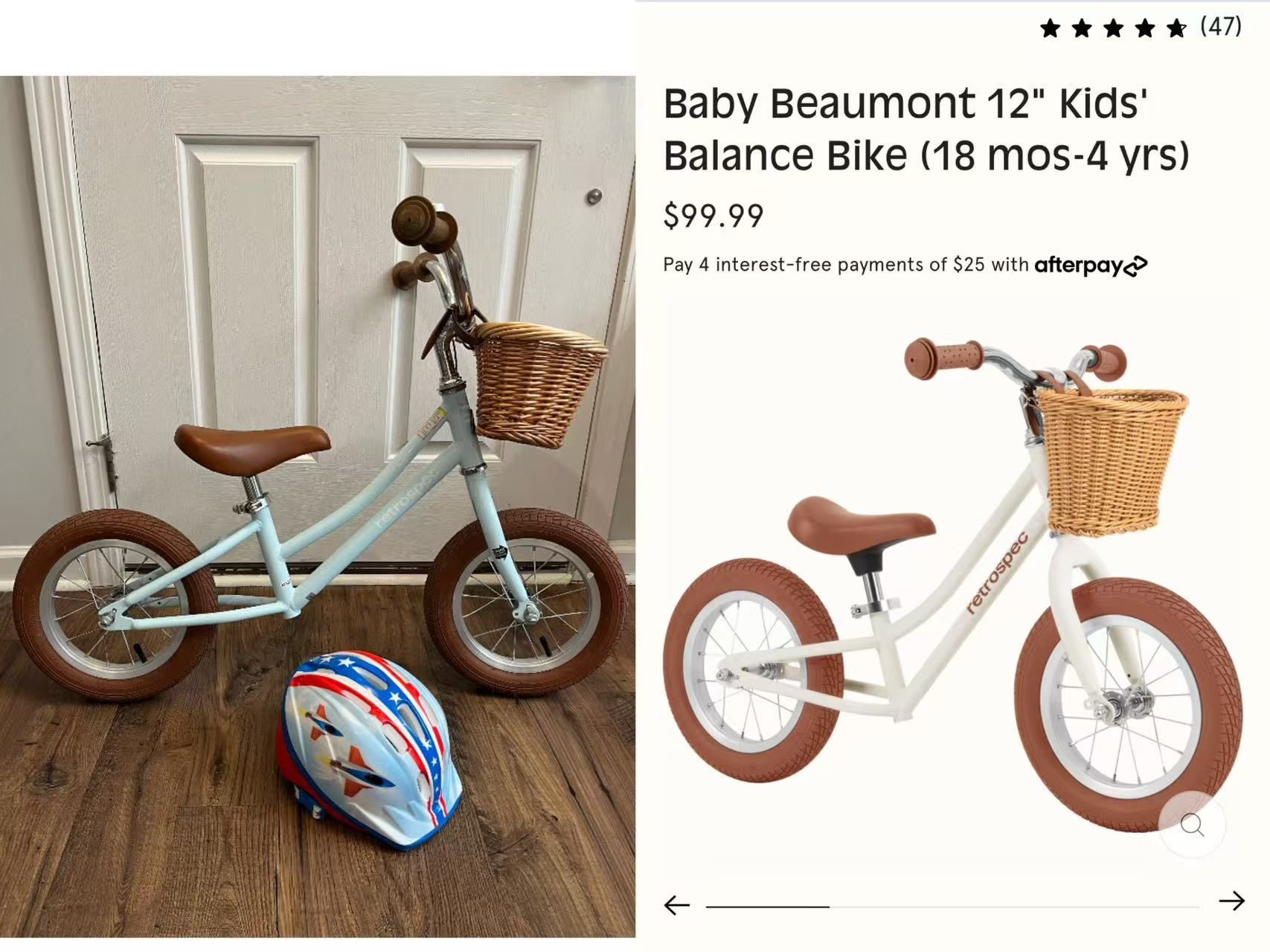 Balance Bike + Helmet 12"