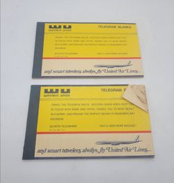 Vintage WESTERN UNION TELEGRAM BLANKS PAD Lot (2)