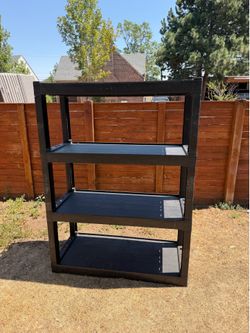 4-Tier Heavy Duty Plastic Garage Shelving Unit- 41”L x18”W x55”H
