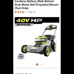 RYOBI 40V HP BRUSHLESS CORDLESS 21-IN SELF PROPELLED LANW MOWER TOOL ONLY NEW 