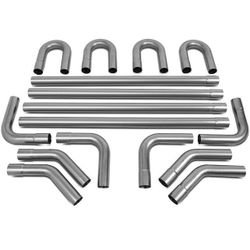 16Pcs 2.25 Inches OD DIY Custom Mandrel Exhaust Pipe Kit Straight & Bend Kit de tubo de escape con mandril personalizado, 16 Uds., 2.25 pulgadas de d