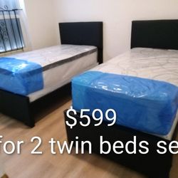 $599 For Both Set Of Twin Bed Including Mattress And Box-spring Brand New Free Delivery 