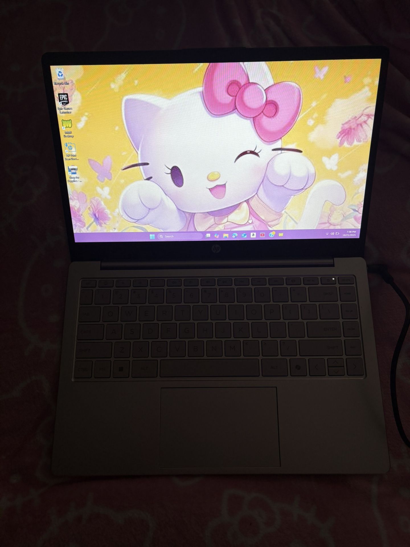 Pink HP Laptop With Charger