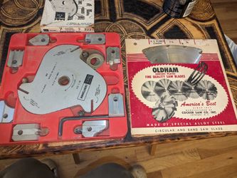 Vintage Oldham 7 1/4 Planer Blade & Craftsman Radial/Table Saw Molding Set