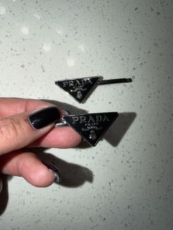 Prada Triangle Logo Hair Clips Set of 2