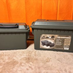 Mossy Oak 3-Pack Heavy Duty Ammo Storage Boxes – Waterproof Gasket, Lockable, Like New 