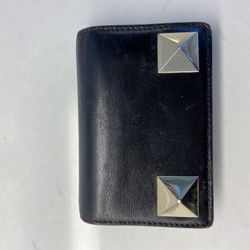 Valentino Garavani Black Leather Small Wallet with Metal Studs