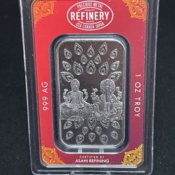 2024 Asahi Refining Diwali Festival of Lights 1 oz Silver Bar - In Assay