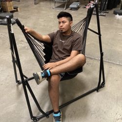 New 2 in 1 Portable Hammock Bed Camping Chair with Stand Included. Weight capacity:500lbs