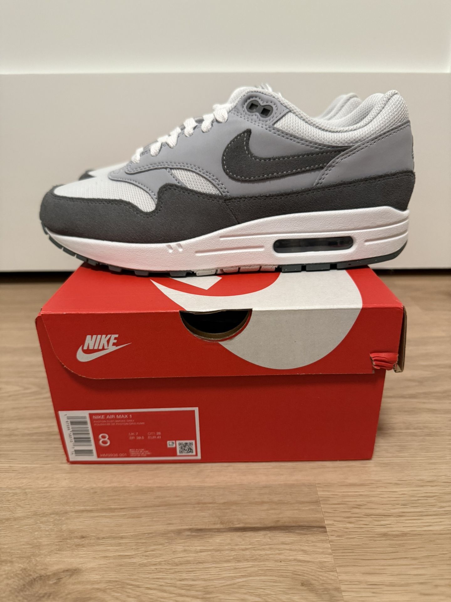 Nike Air Max 1 ‘87 “Photon Dust Wolf Grey” Men’s Size 8 HM9936-001