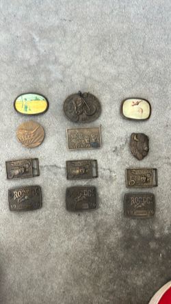 Vintage 1970s Belt Buckle Lot - Hesston Rodeo, Hot Wheels, Collectibles (12 PCS)