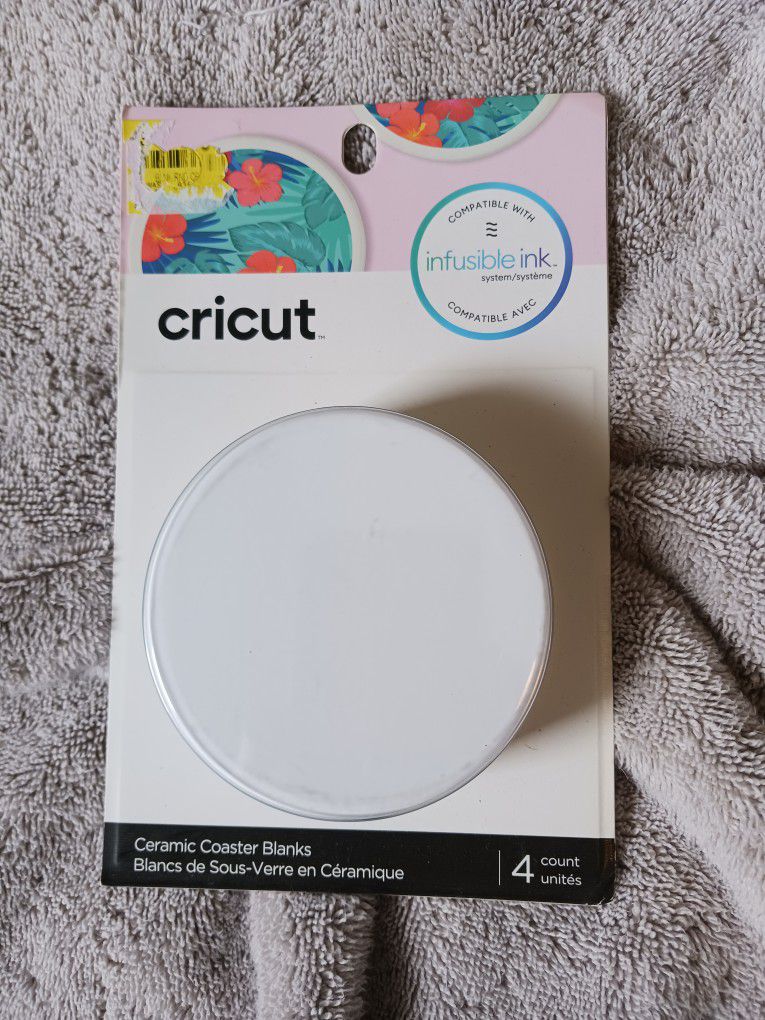 CRICUT*CERAMIC COASTER BLANKS*4 COUNT #(contact info removed)
