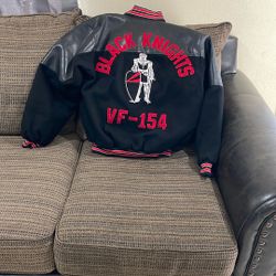 Size Medium, Black Knights VF-154 Varsity Jacket.