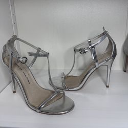Strappy Silver Heels