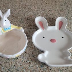 Easter Candy Dish And Small Plate
