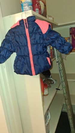 Baby girls navy blue and pink colored zip up jacket size 12 mos by (pink platinum)