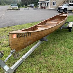 Custom Made Canoe, Trailer And Motor For Sale 