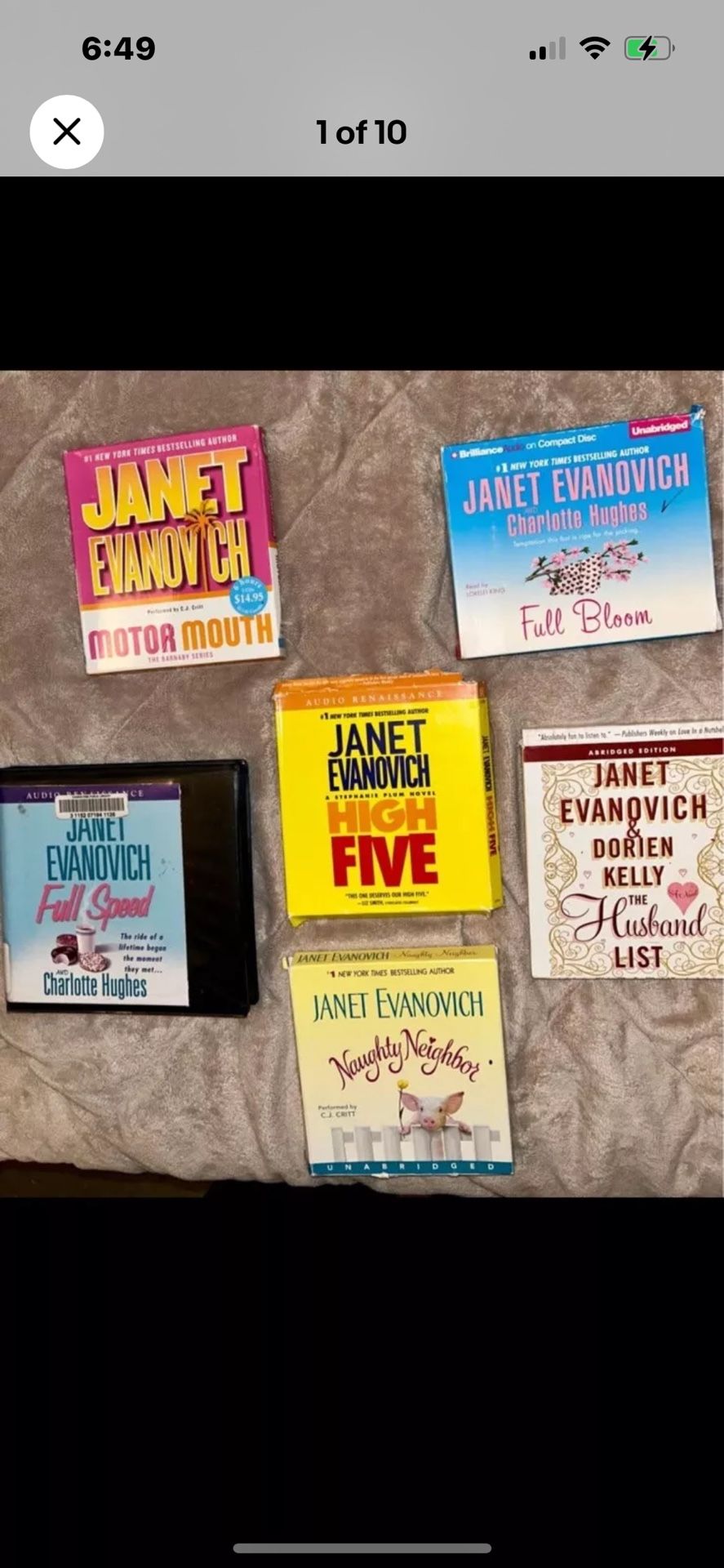 Books On Cd Janet Evanovich lot of Audio Cd's books! 6 total boxes multiple cds 3-7make Offer ?