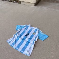 Vintage Adidas Argentina Messi #10 2014 World Cup Home Jersey Climacool Womens M/L