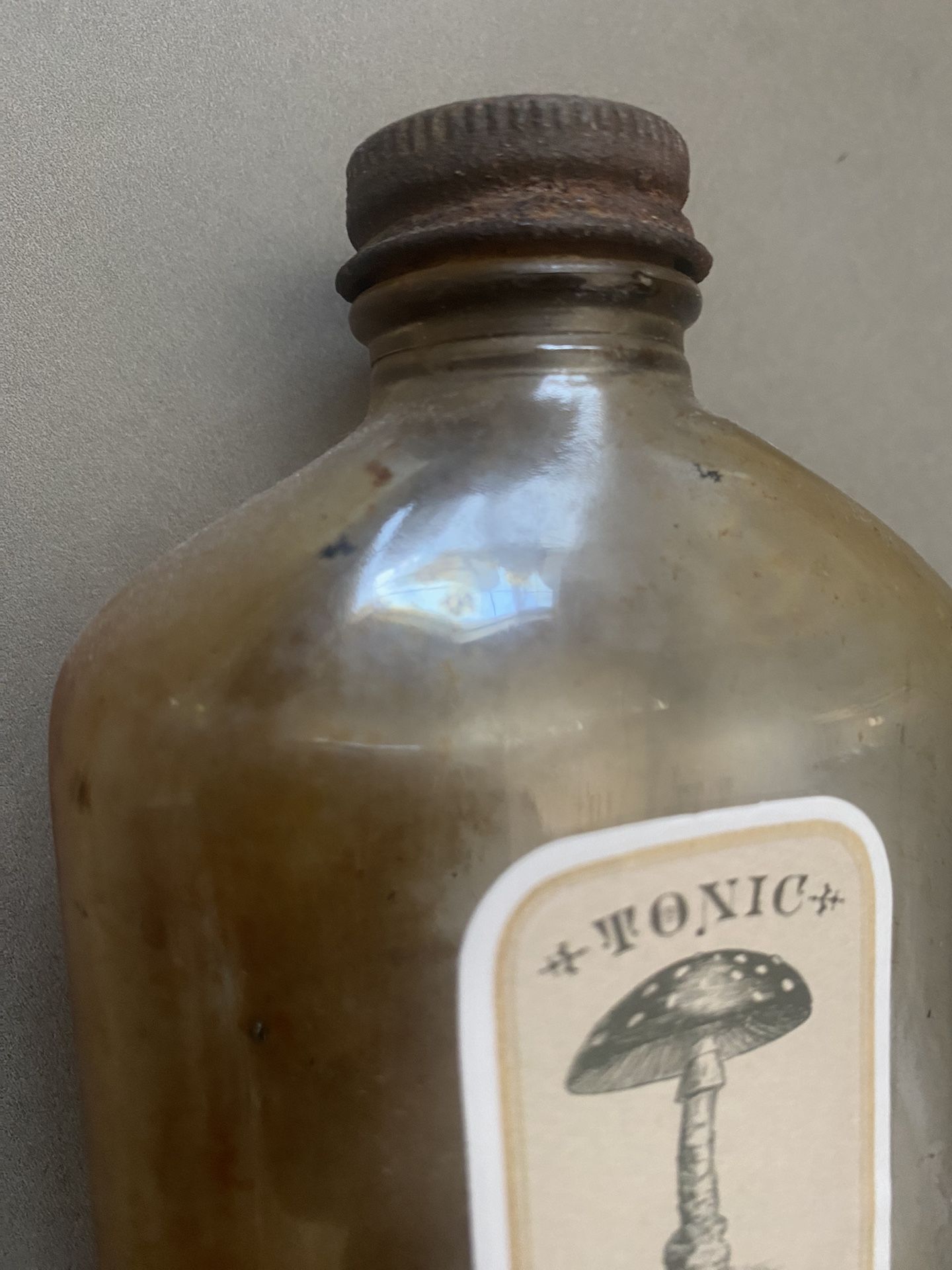 Antique Apothecary Bottle With Lid