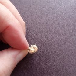 Gold Clip Earrings With Non Precious Stone