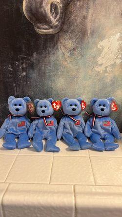Ty Beanie Baby America Bear Lot of 4
